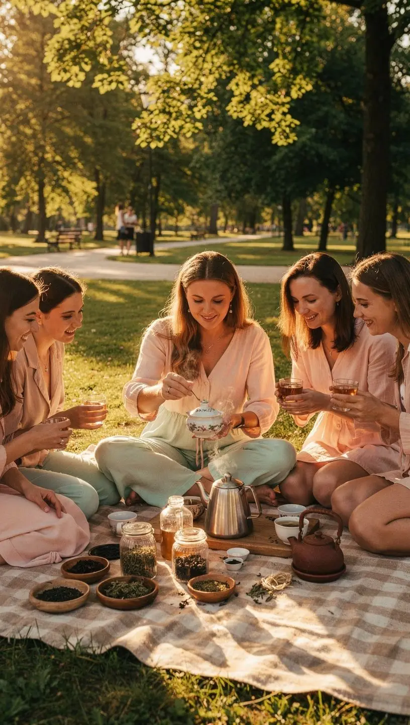 Arbatos puodelis ant medinio stalo švelniai garuoja, simbolizuojantis raminančius arbatos ritualus.